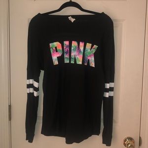 VS PINK long sleeve tee with back cut out